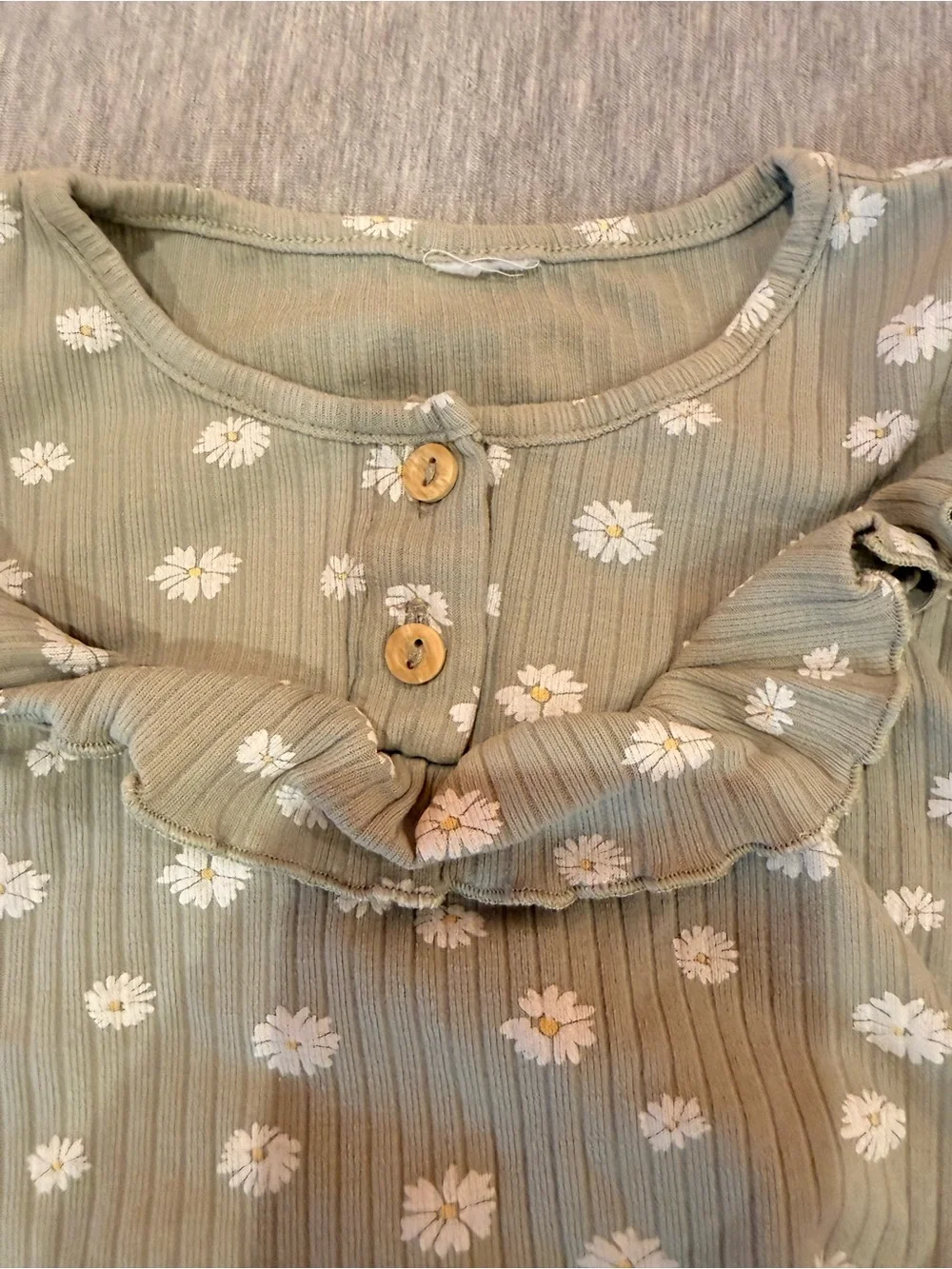 H&M Sage Green Daisy Print Girls' Set Size 2T
